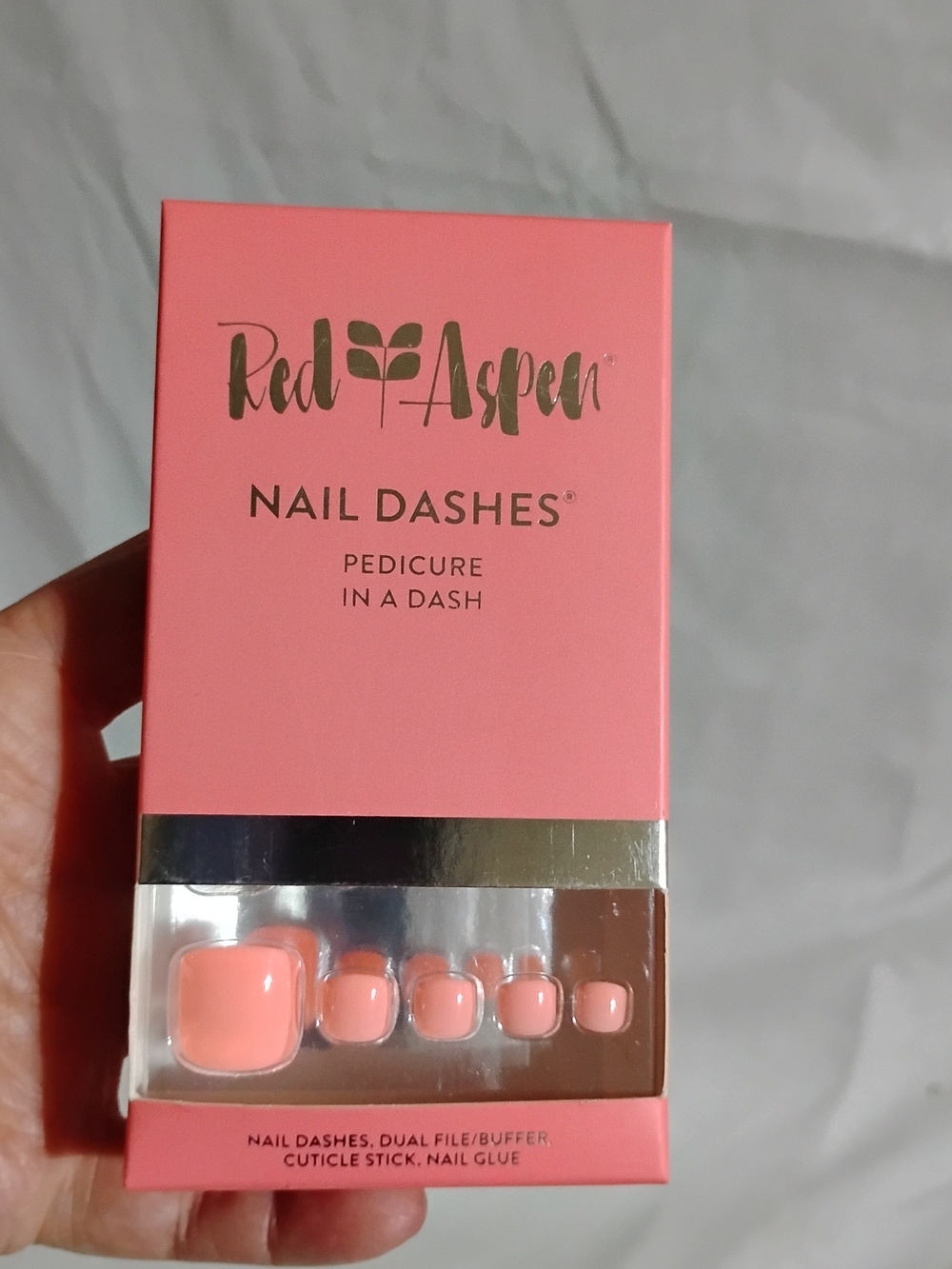 Red Aspen Nail Dashes PEDICURE Press-On Toes - Coral Pink Keely's Living Coral